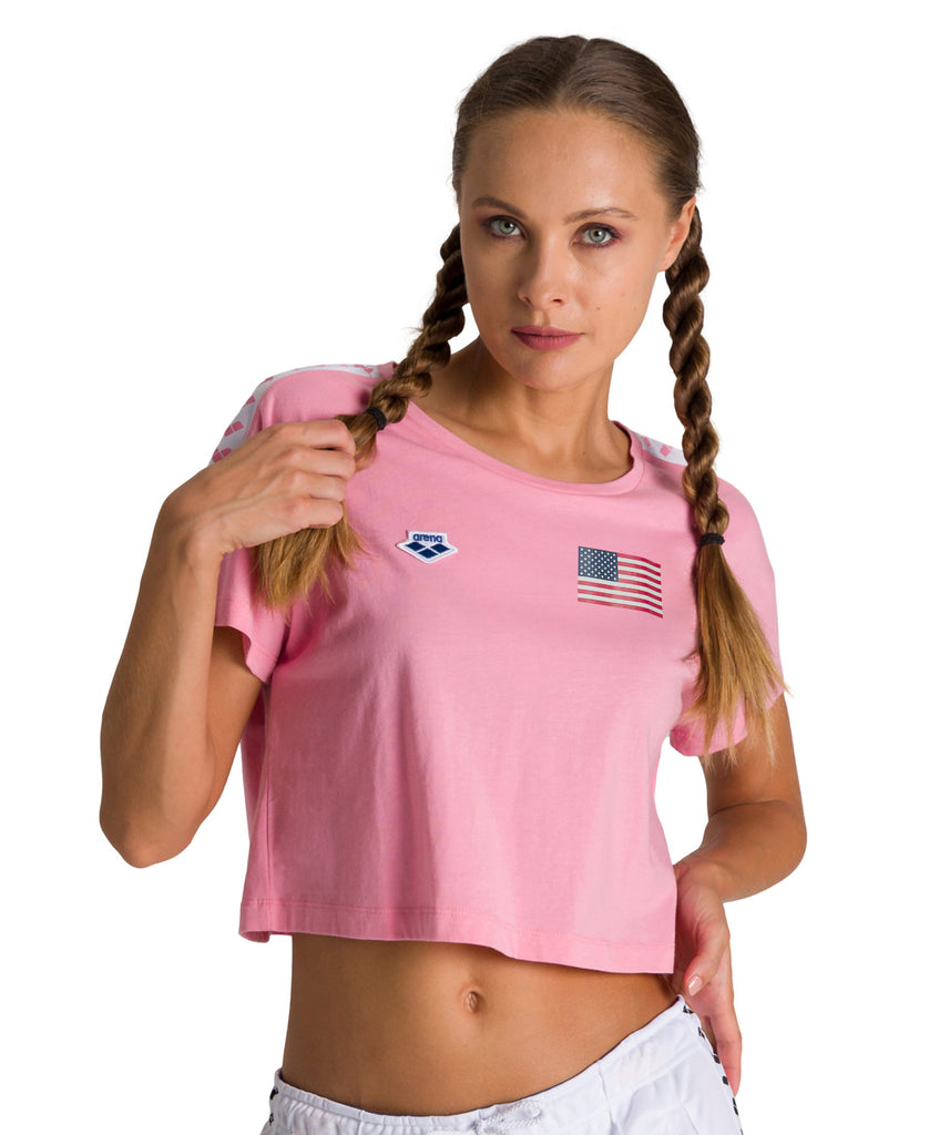 Arena Women's Corrine Team USA Tee pink front