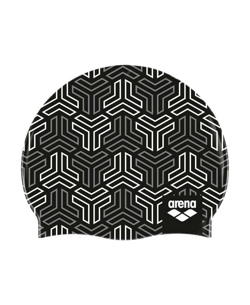 Arena Printed Silicone Cap black white