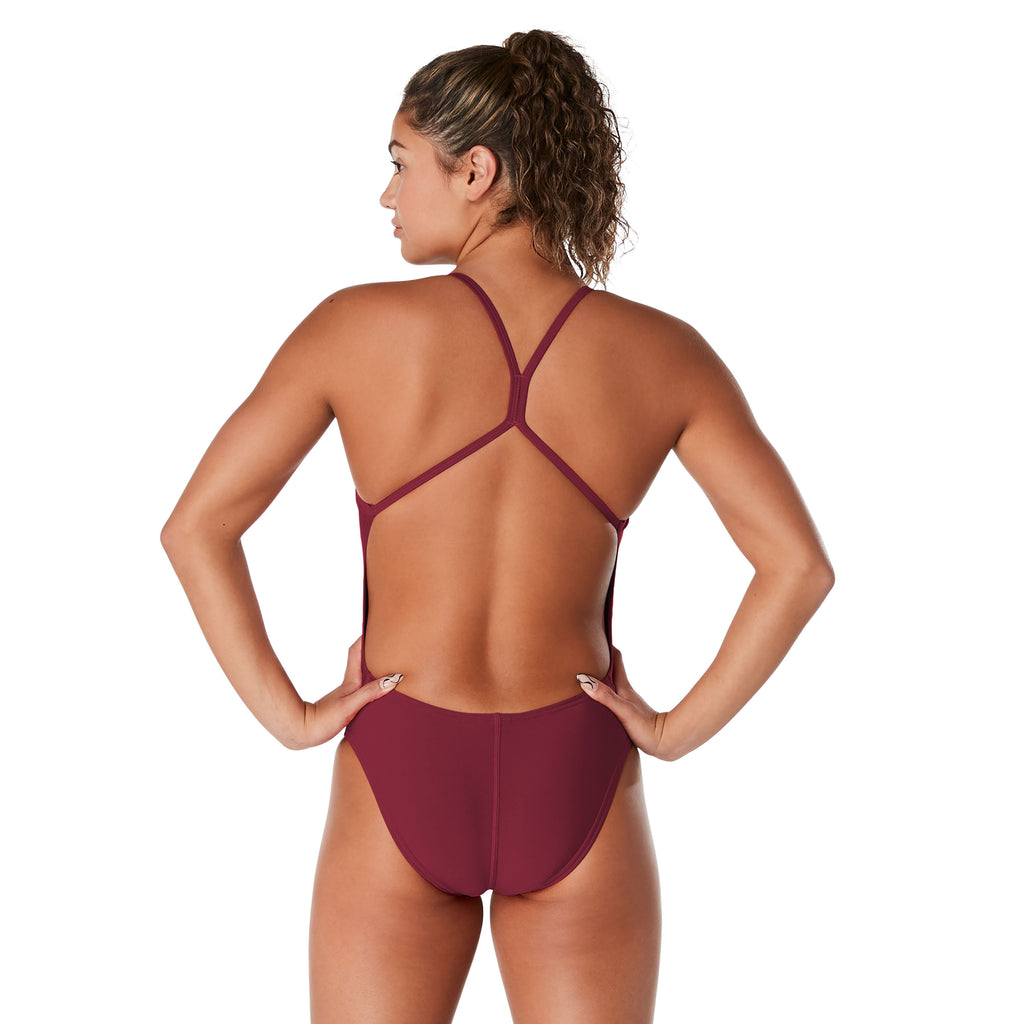Speedo Solid The One Back maroon back