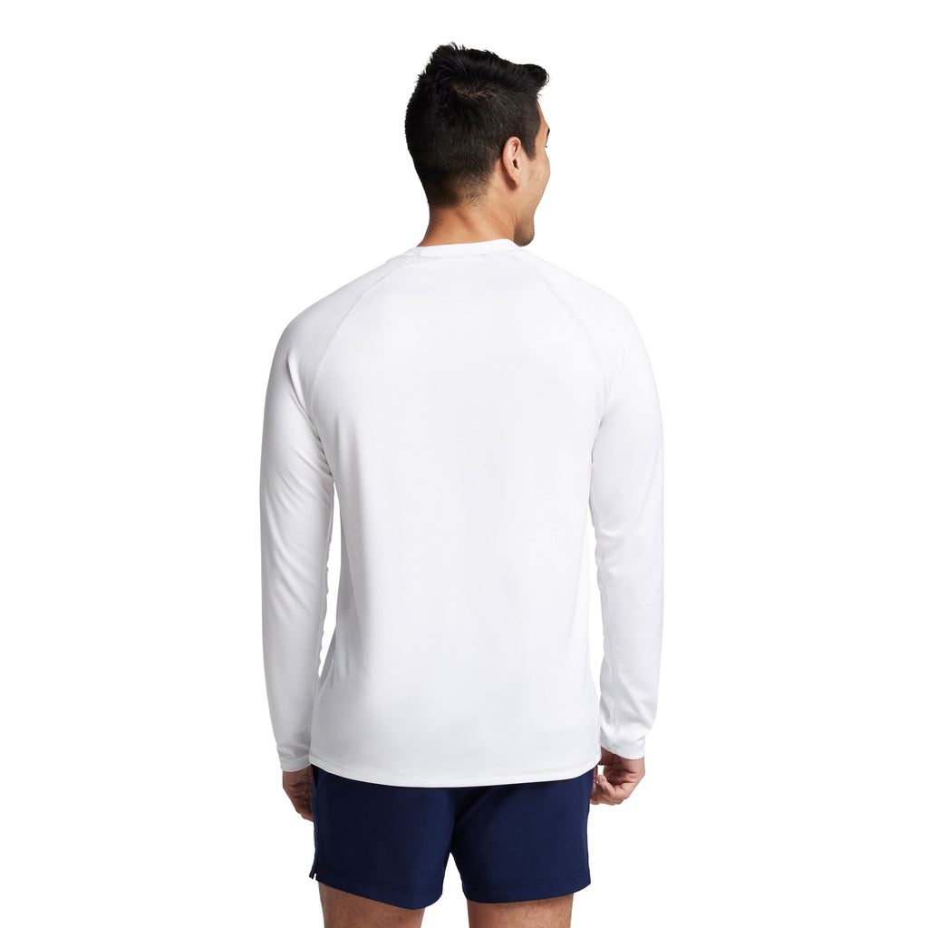 Speedo Men's Long Sleeve Swim Shirt white back