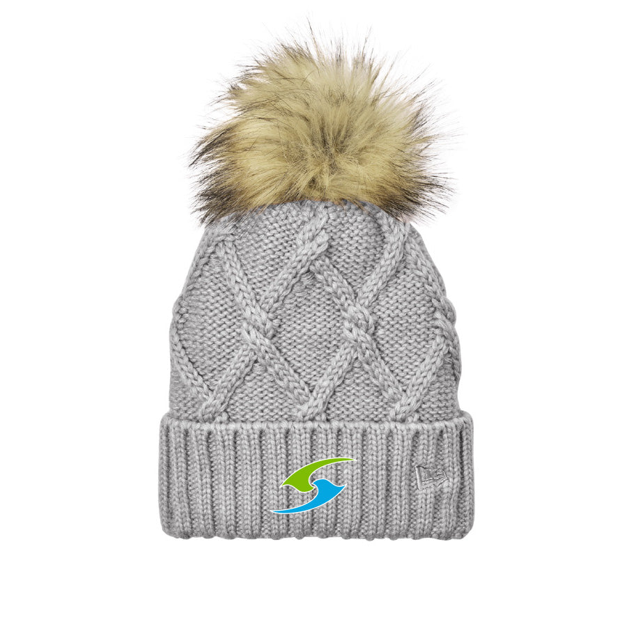 Riptide Holiday Faux Fur Pom Beanie - Heather Grey