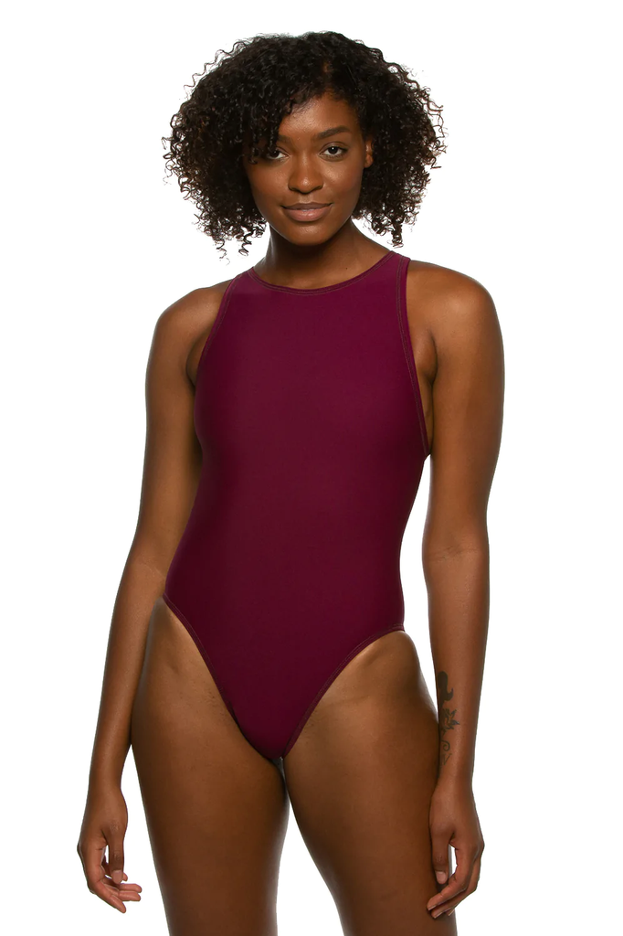 Jolyn Anique Water Polo Suit cabernet