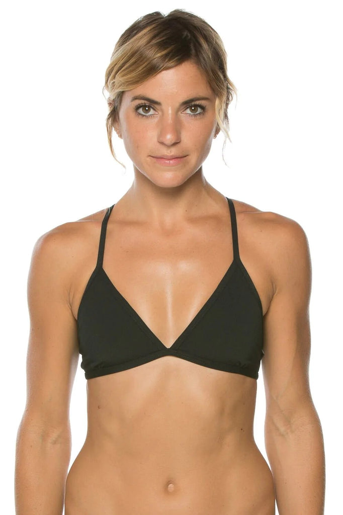 Jolyn Triangle Solid Bikini Top black