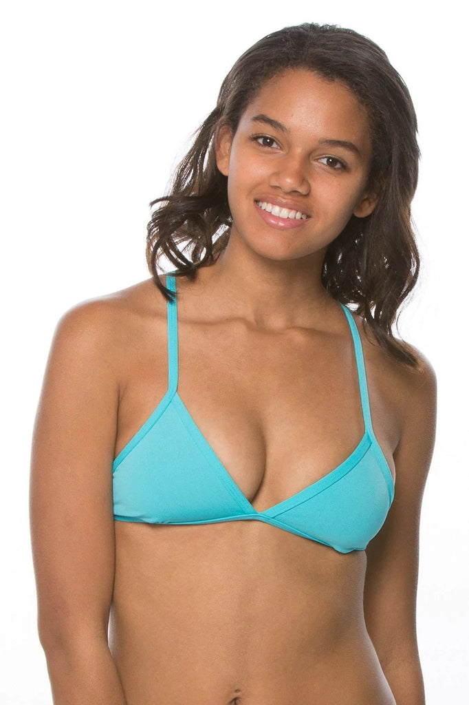 Jolyn Triangle Solid Bikini Top hawaii blue