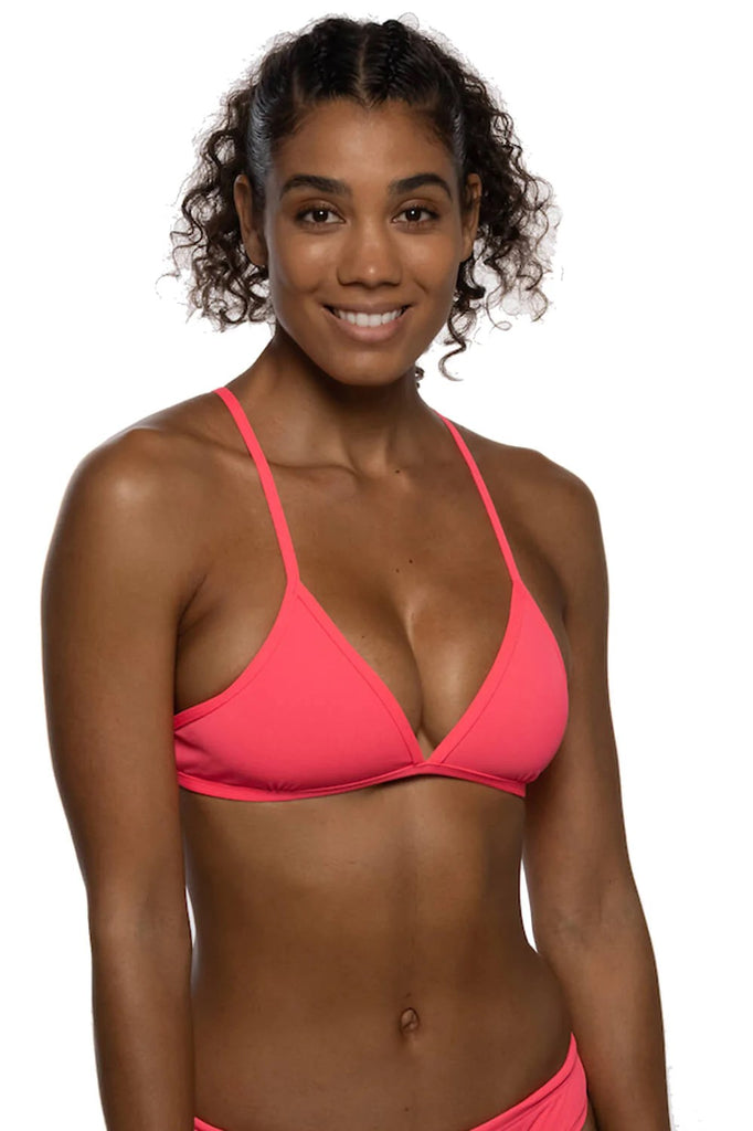 Jolyn Triangle Solid Bikini Top hot pink