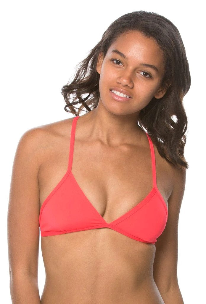Jolyn Triangle Solid Bikini Top strawberry