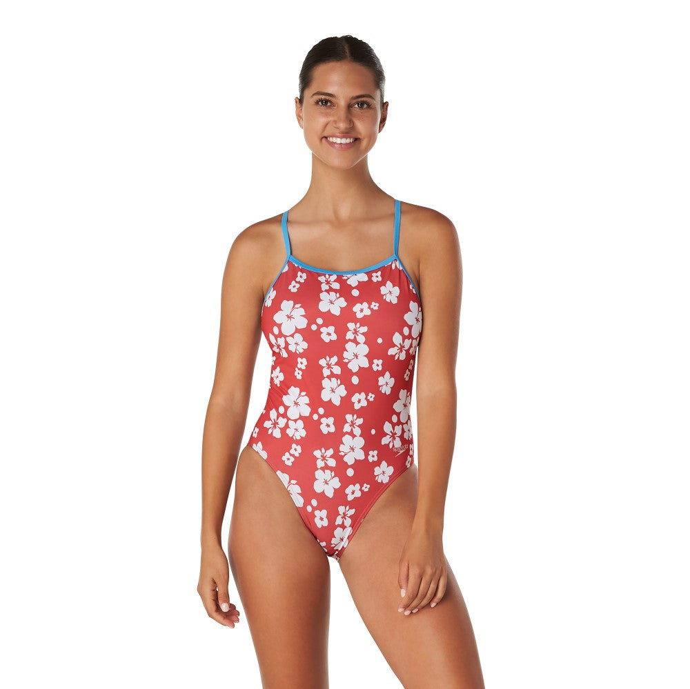Speedo Printed The One Back red white floral