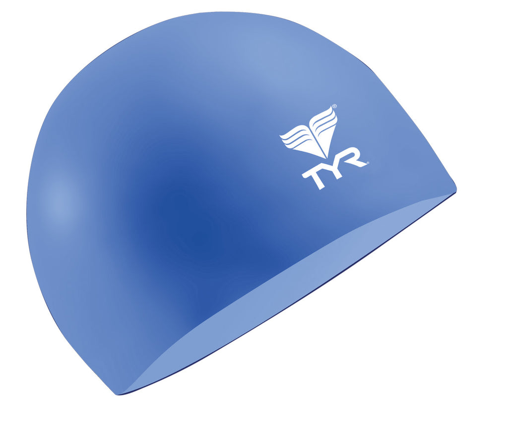 TYR Latex Adult Swim Cap light blue