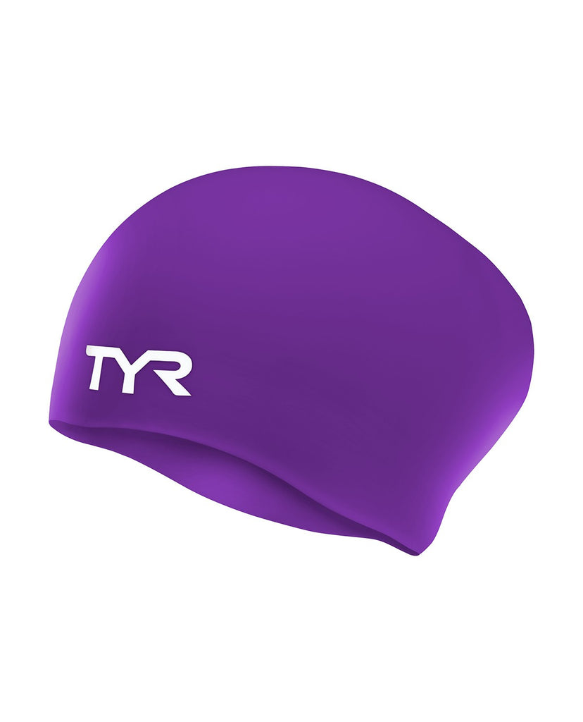 TYR Long Hair Wrinkle-Free Swim Cap purple