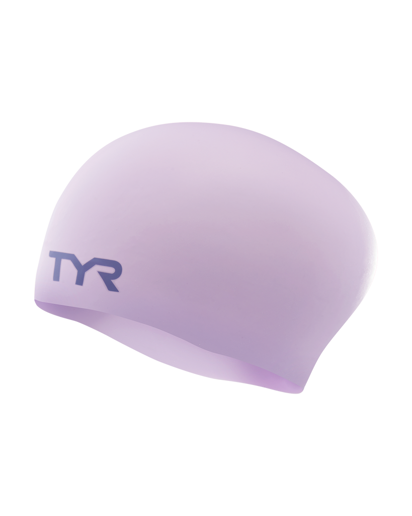 TYR Long Hair Wrinkle-Free Swim Cap lavender
