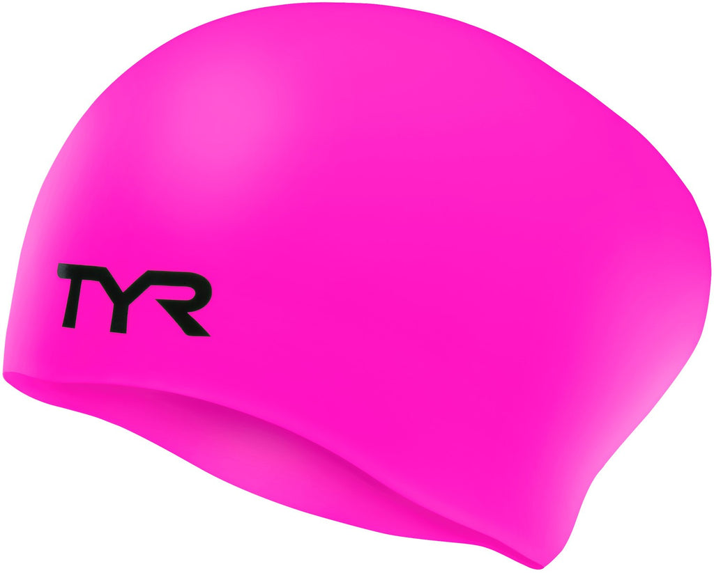 TYR Long Hair Wrinkle-Free Swim Cap pink