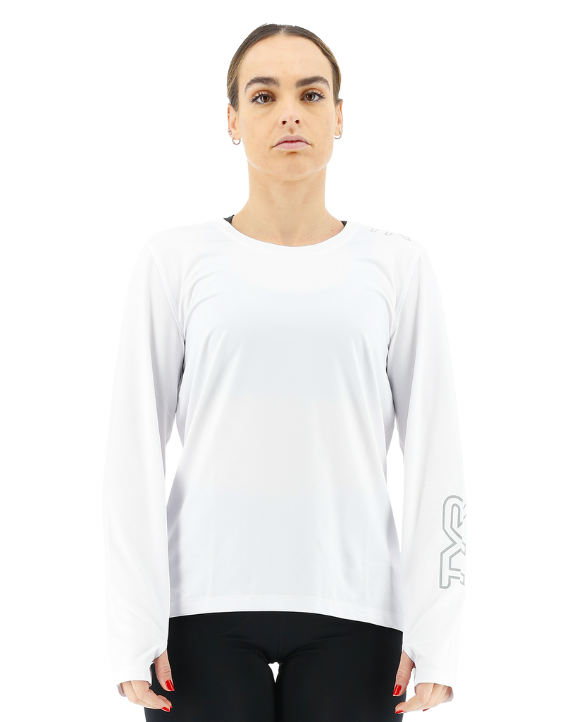 TYR Women's Long Sleeve Sun Shirt white