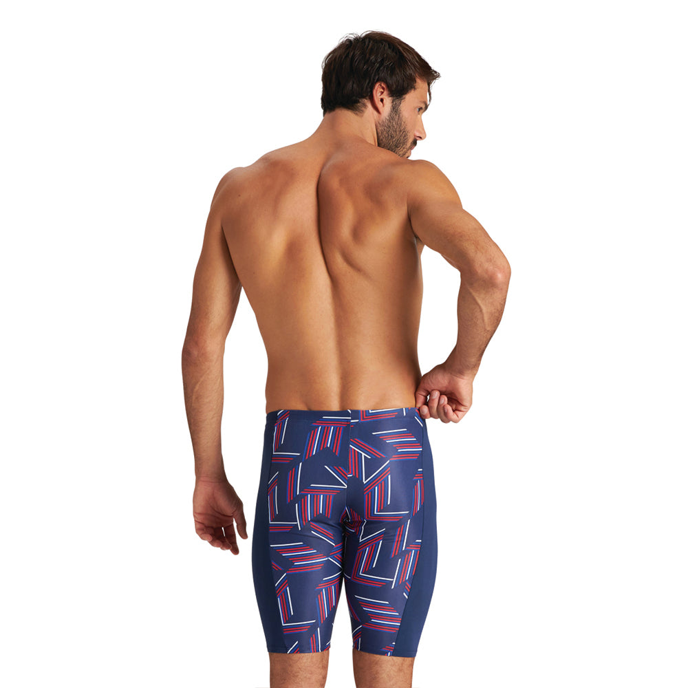 Arena MaxLife Puzzled Jammer red white navy