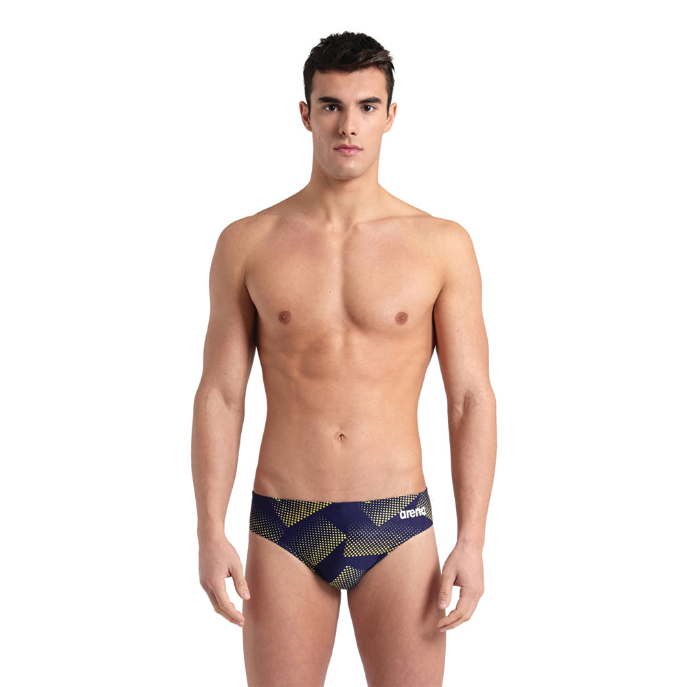 Arena Halftone Swim Brief navy yellow