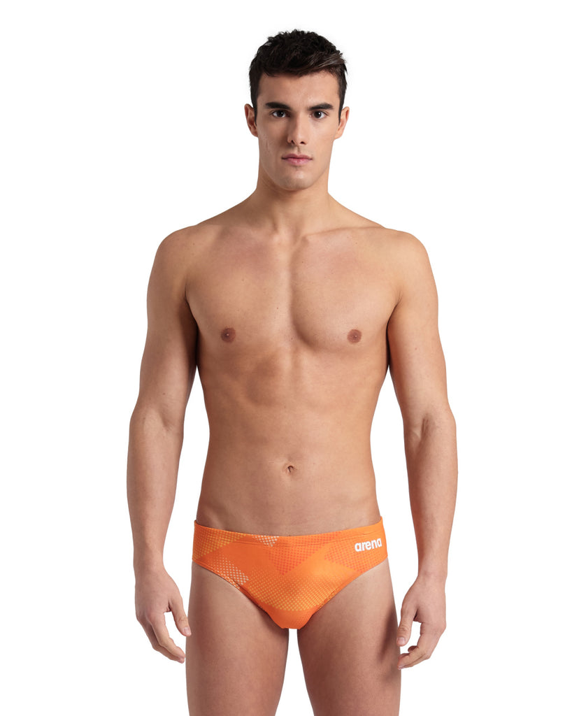 Arena Halftone Swim Brief orange front