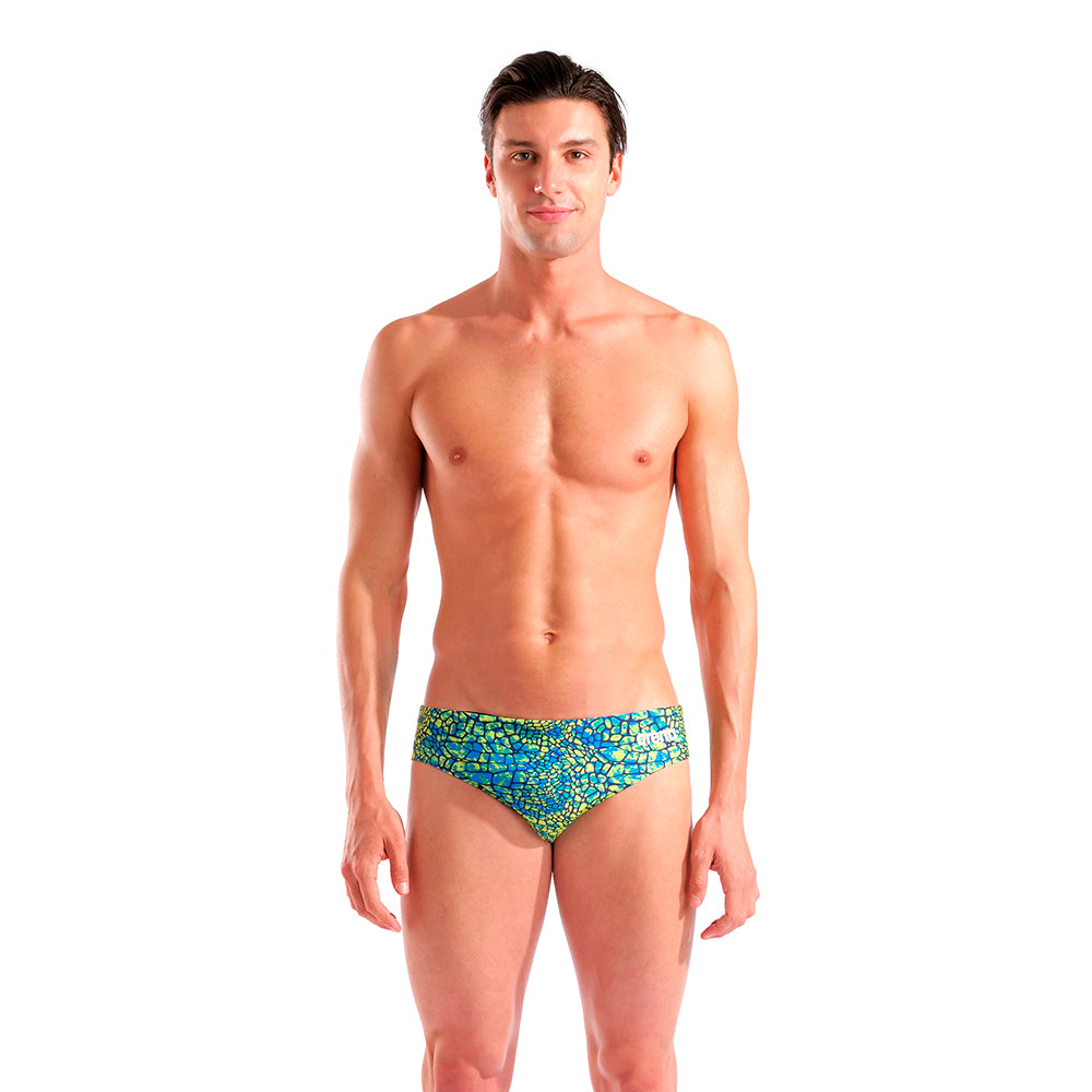 Arena Snake Green Snakeskin Brief front