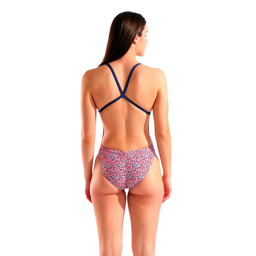 Arena Pebbles X Criss Cross navy multi back