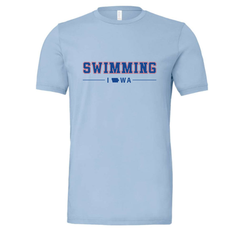 Adult Swimming Jersey Tee 2024 blue iowa