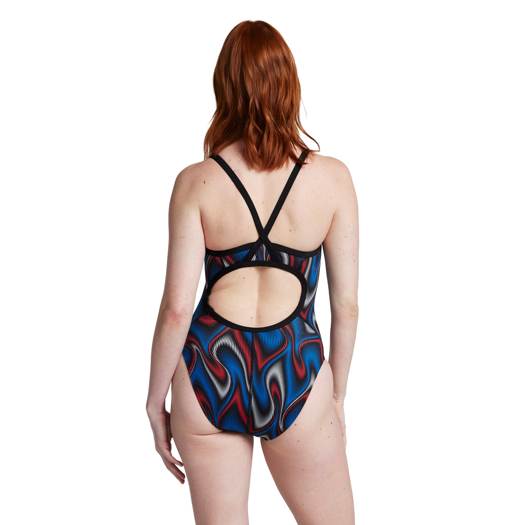 speedo purpose flyback red white and blue back