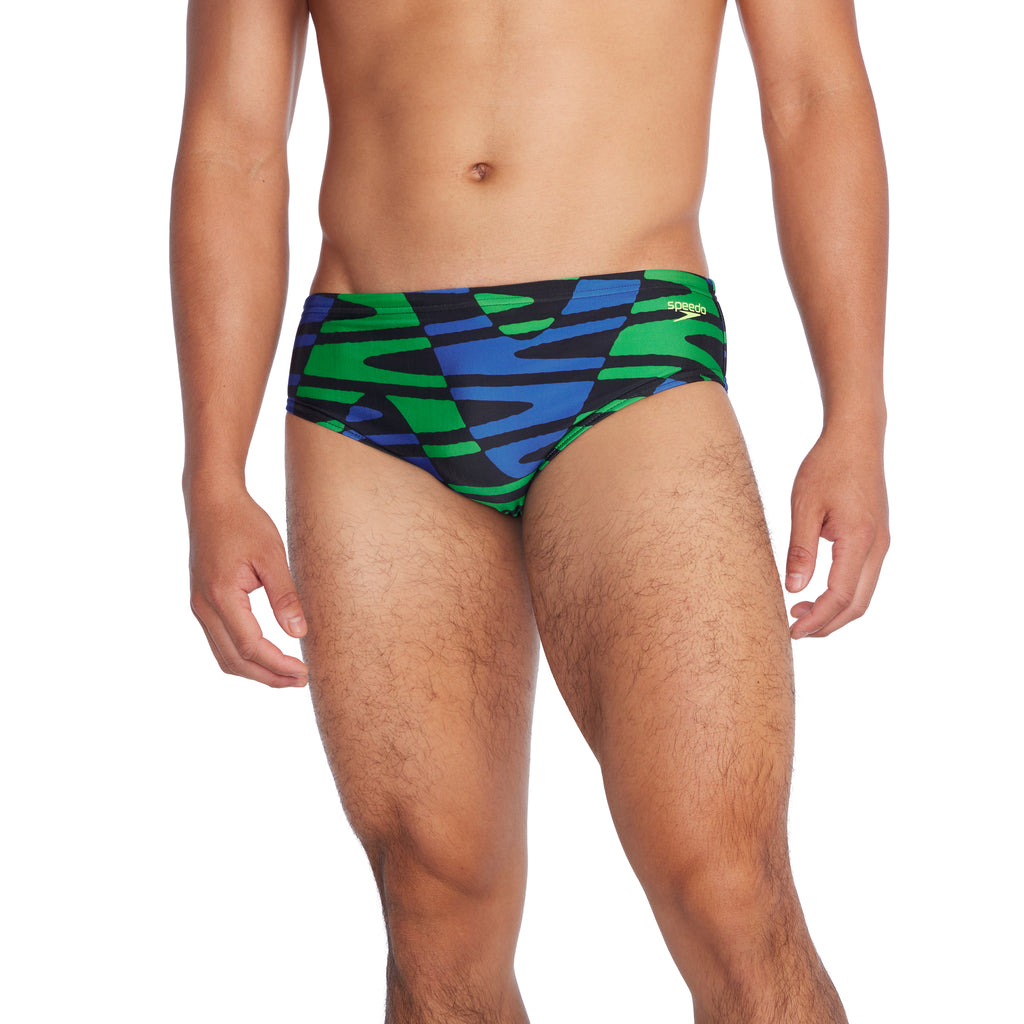 Speedo Disco Boom Brief blue green front
