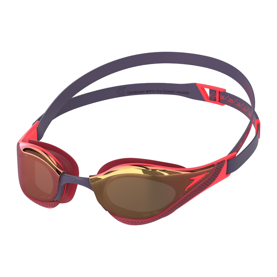 Speedo Fastskin Pure Focus Mirrored Goggle - Regal Red/Smoke/Race Flare