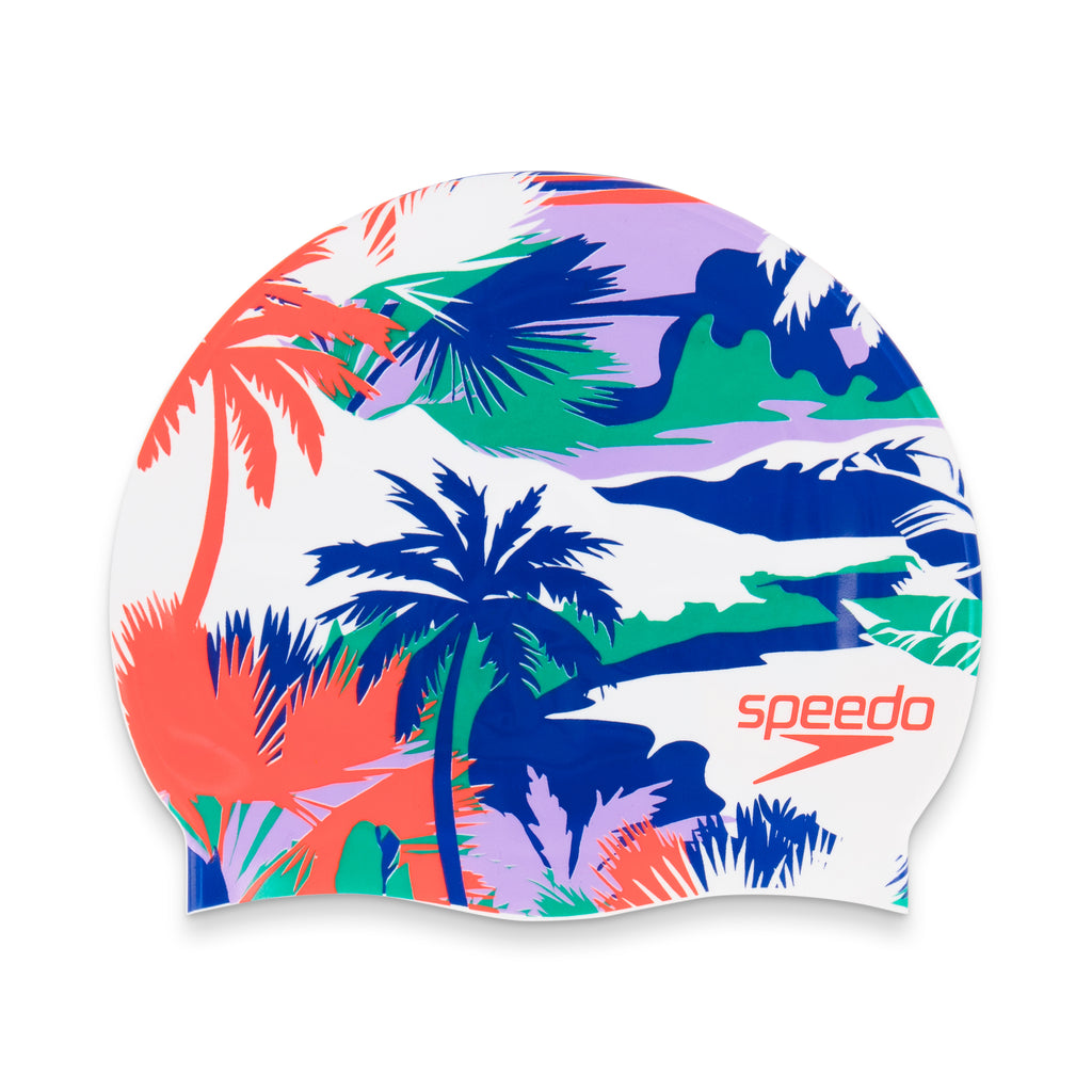 Speedo Silicone Printed Cap white