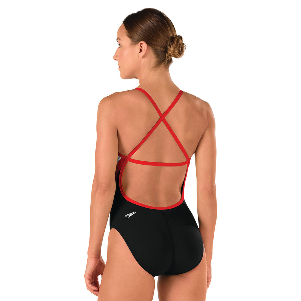 Speedo Endurance+ Launch Splice Cross Back black red back