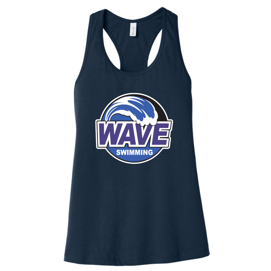 Wave 2026 Women's Jersey Racerback Tank - Navy