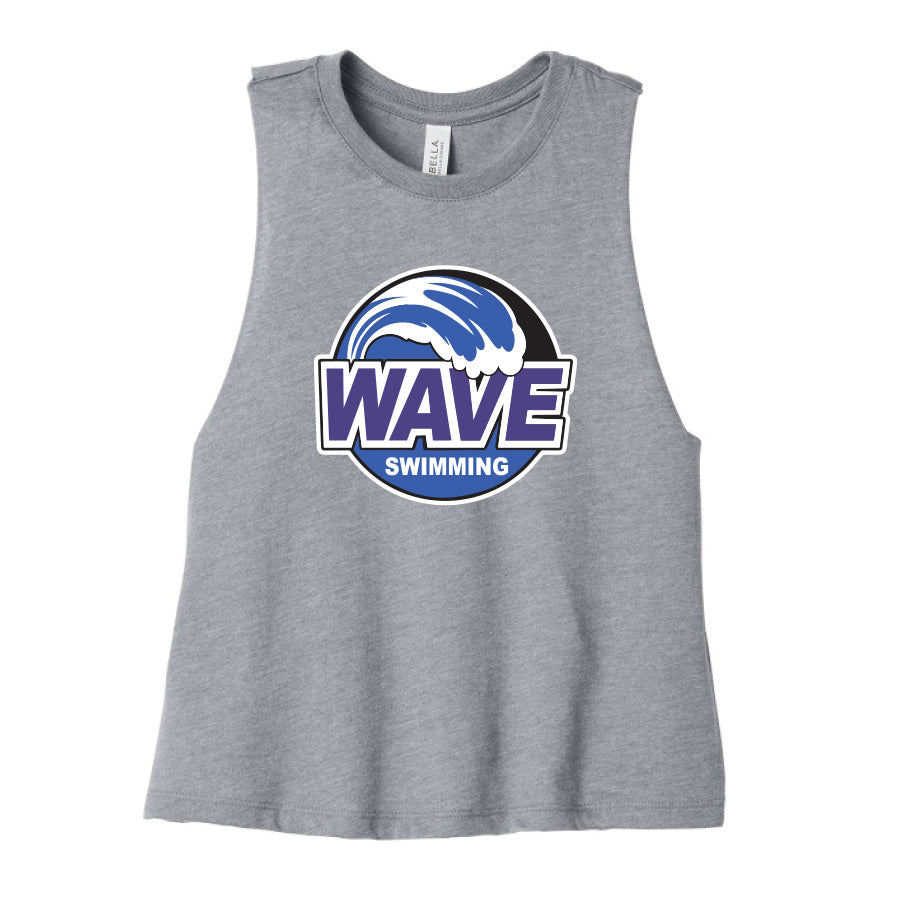 Wave 2026 Women's Racerback Cropped Tank - Athletic Heather