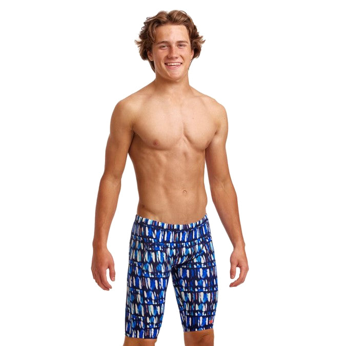 Funky Trunk Boy's Jammer royal multi front