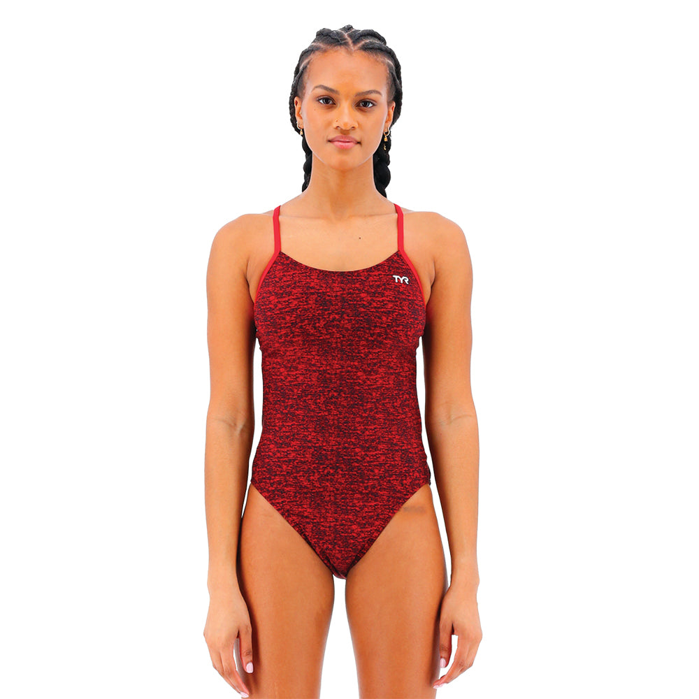 TYR Durafast Lapped Cutoutfit red front