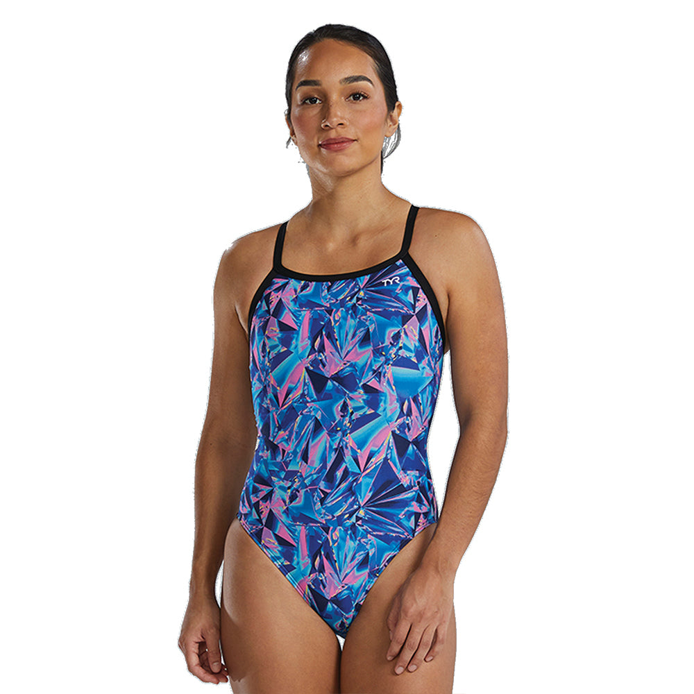 TYR Crystalized Diamondfit navy pink front