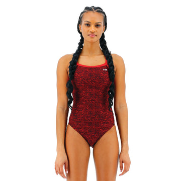 DIMENSIONAL RIBBON SWIM WEAR ♡ AMERI Adoretex Girl's/Women's Printed Cross Puzzle One Piece Thin