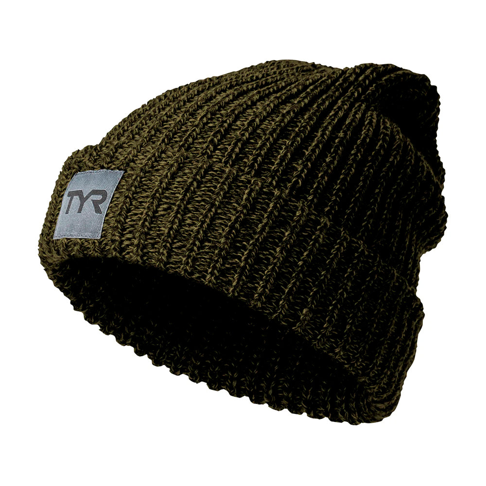 TYR Cuffed Ribbed Beanie olive