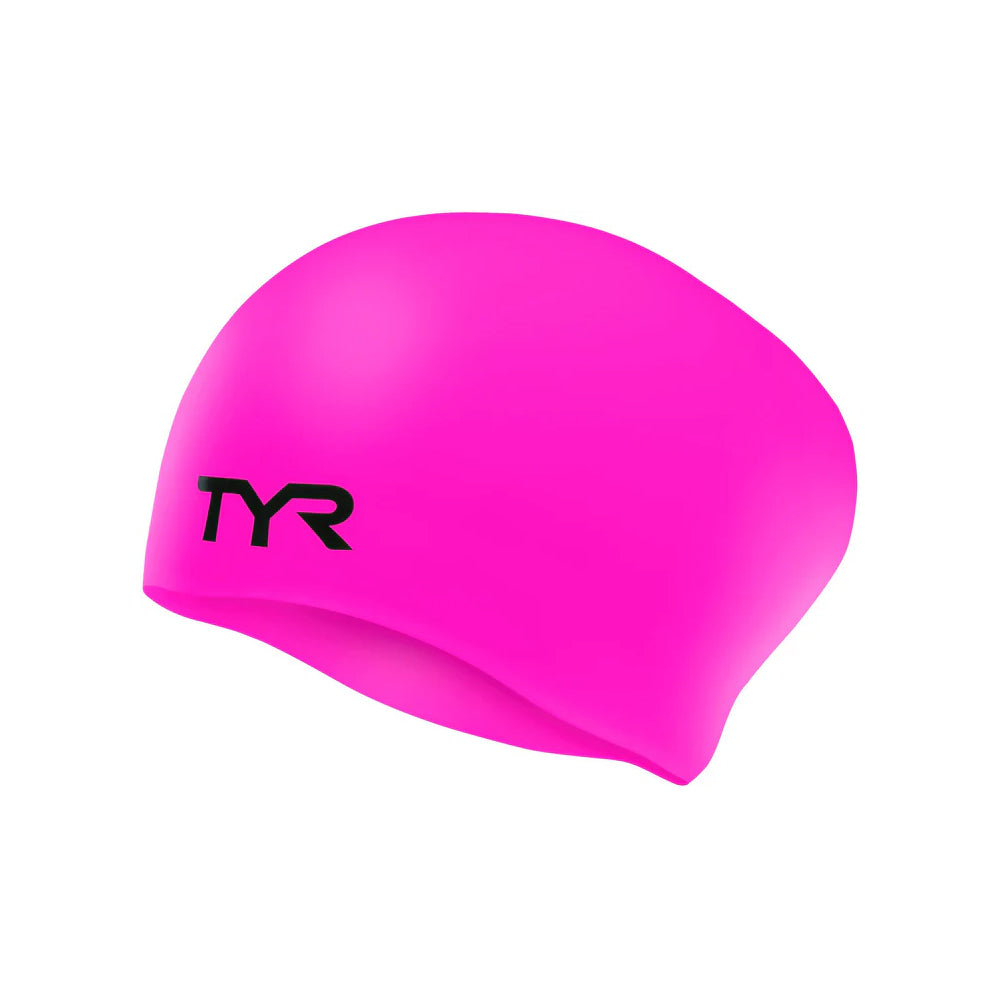 TYR Long Hair Wrinkle-Free Swim Cap pink