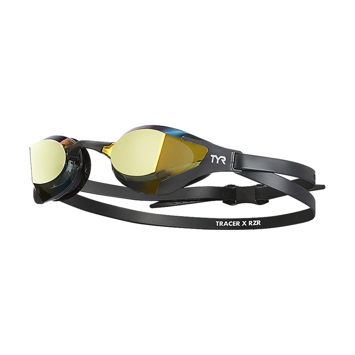 tyr tracer x goggles TYR Adult Tracer-X RZR Mirrored Racing Goggles Black/Gold