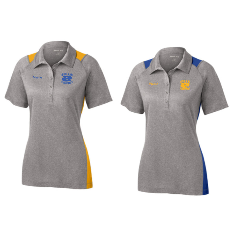 Highland WOMENS HEATHER COLORBLOCK POLO