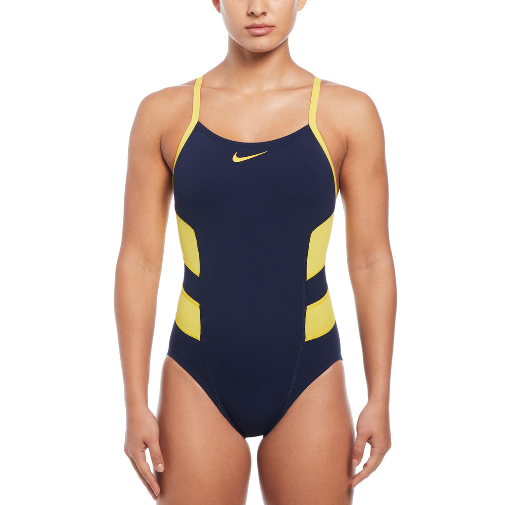 Nike Hydrastrong Vex Colorblock Racerback navy yellow front
