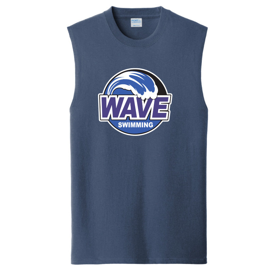 Wave 2026 Men's Cotton Sleeveless Tee - Navy