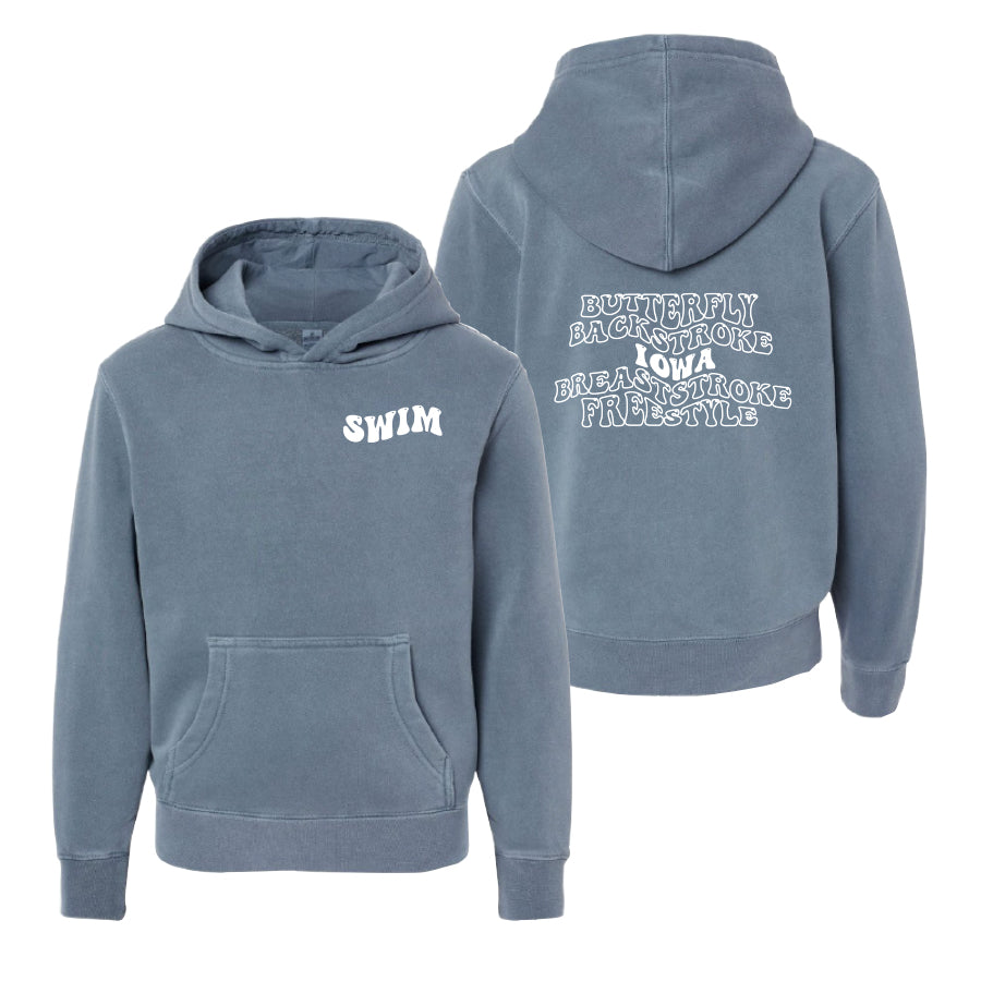 Youth Bubble Hoodie 2024 slate blue iowa