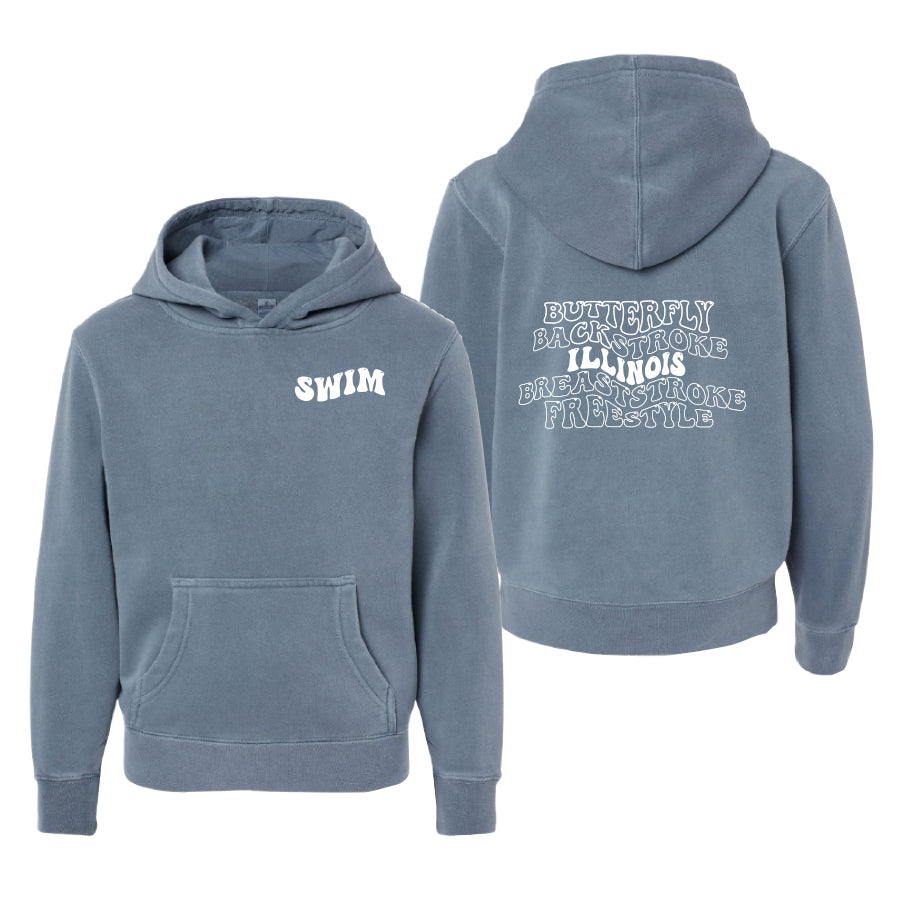 Youth Bubble Hoodie 2024 slate blue illinois