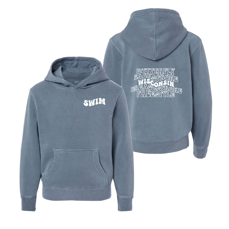 Youth Bubble Hoodie 2024 slate blue wisconsin