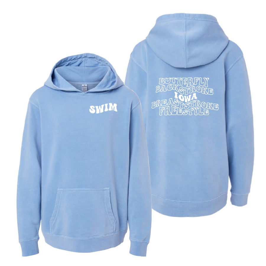 Youth Bubble Hoodie 2024 light blue iowa