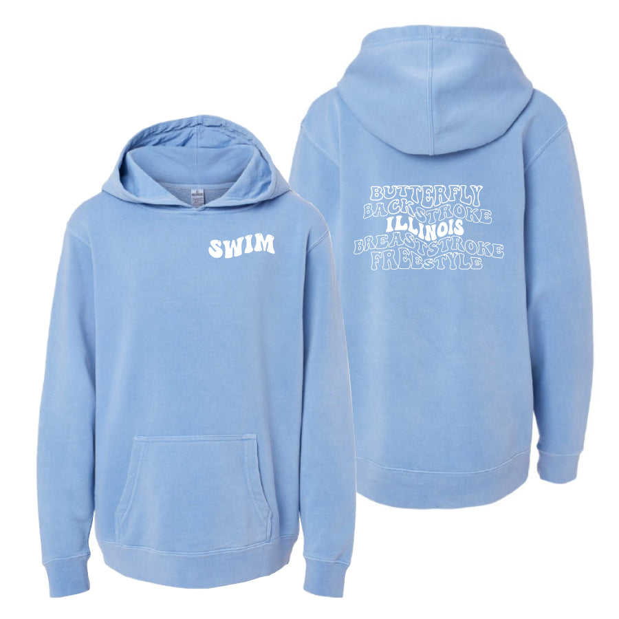 Youth Bubble Hoodie 2024 light blue illinois
