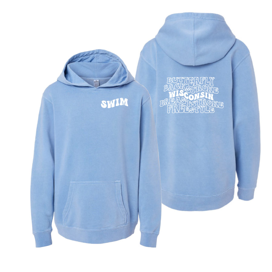 Youth Bubble Hoodie 2024 light blue wisconsin