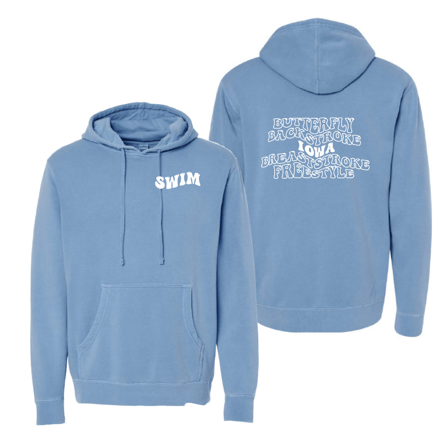 Bubble State Hoodie 2024 light blue iowa