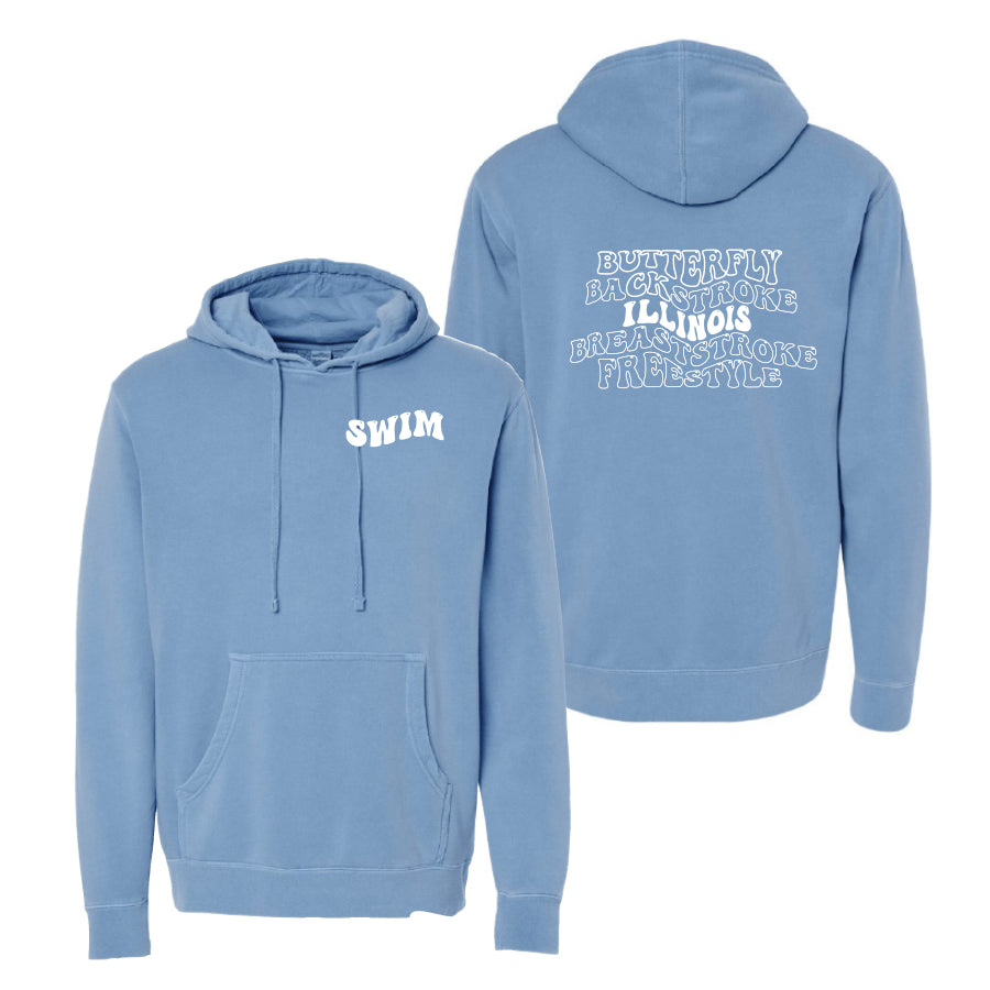 Bubble State Hoodie 2024 light blue illinois