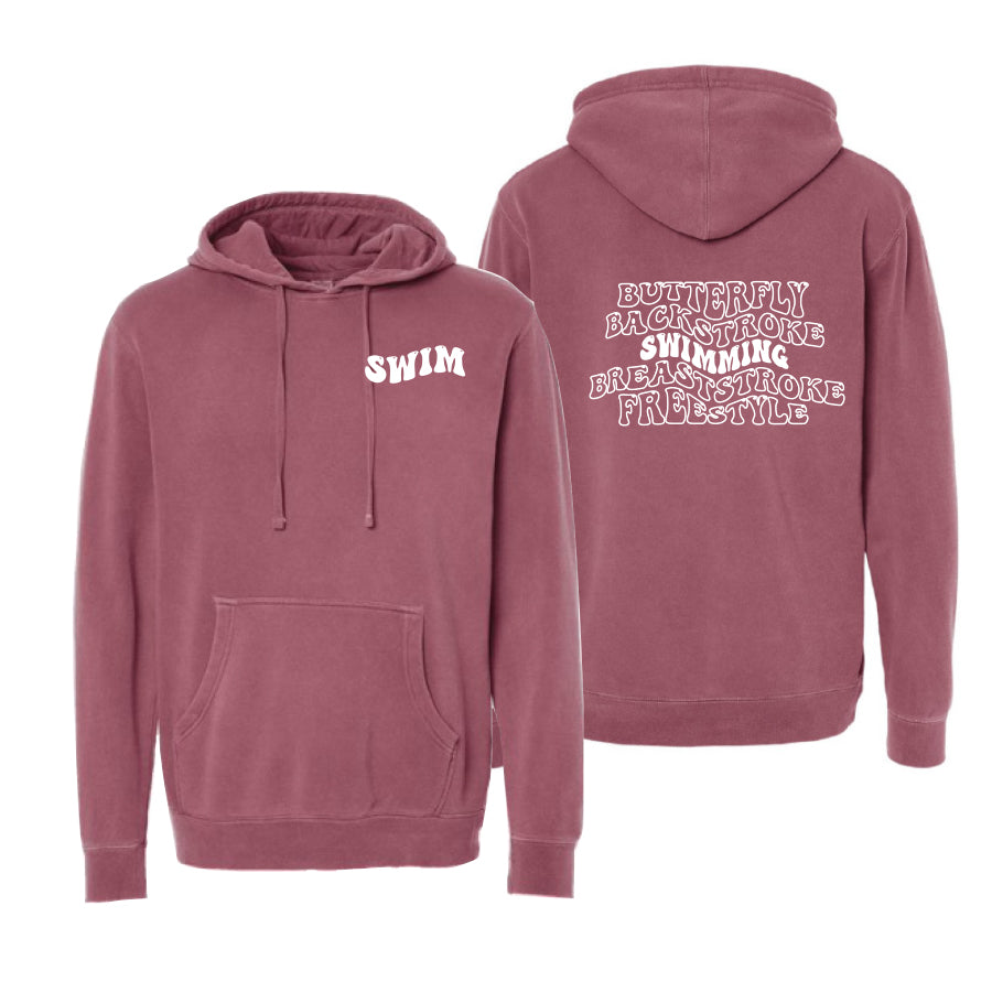 Bubble Swim Hoodie 2024 maroon
