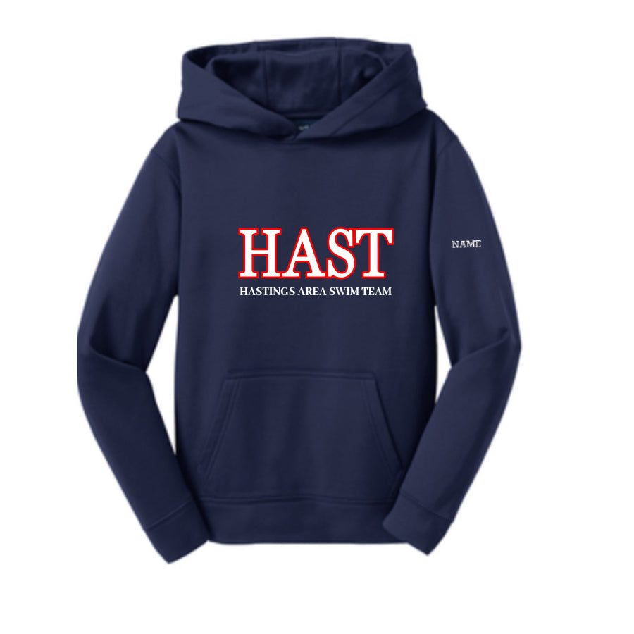 HAST Youth Fleece Hooded Pullover with tackle logo