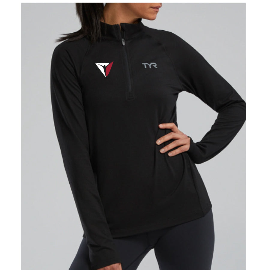 JDA WOMENS 1/4 ZIP LONG SLEEVE PULL OVER